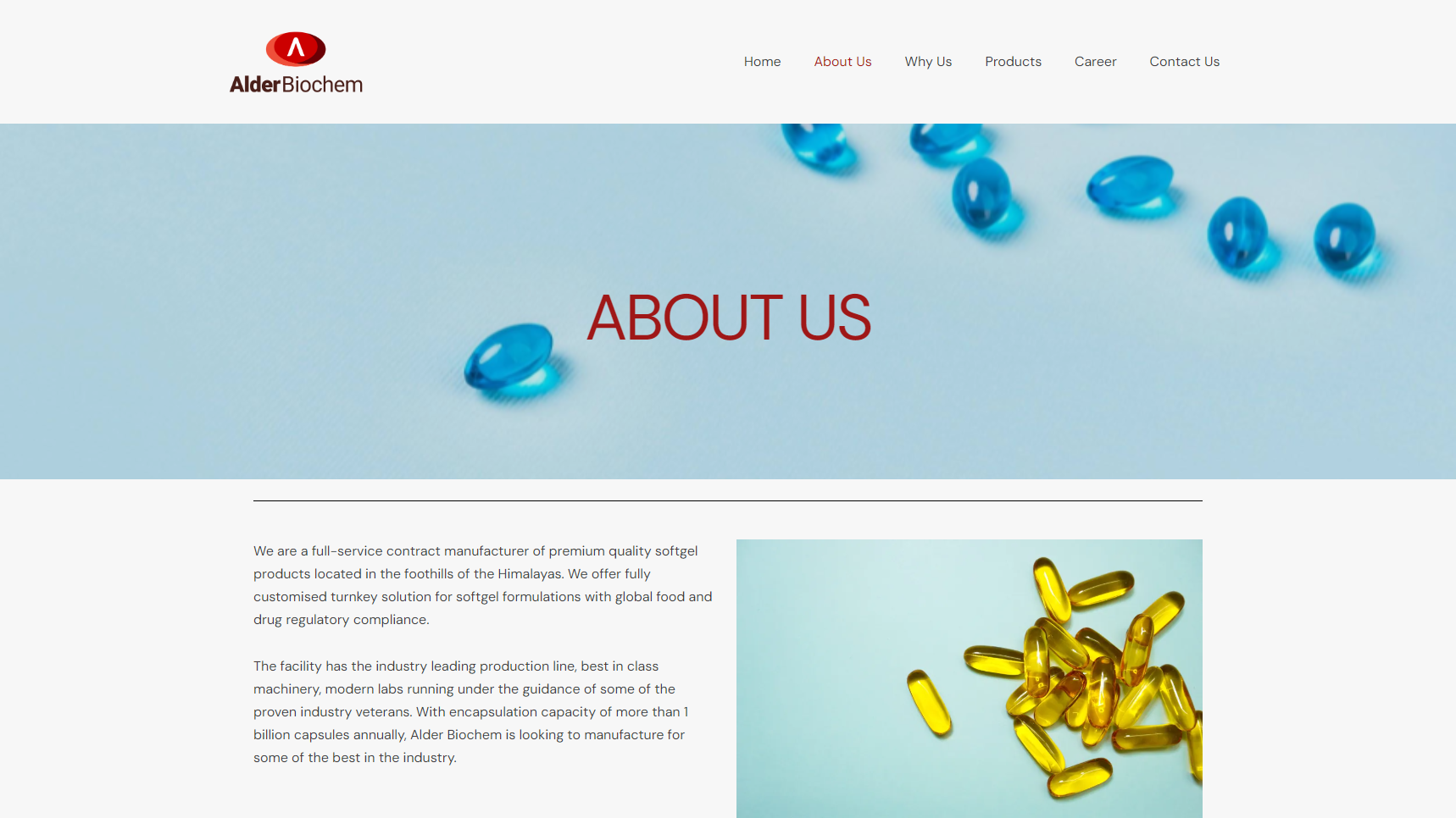 Alder Bio-Pharmaceuticals Inc. - Softgel Manufacturer