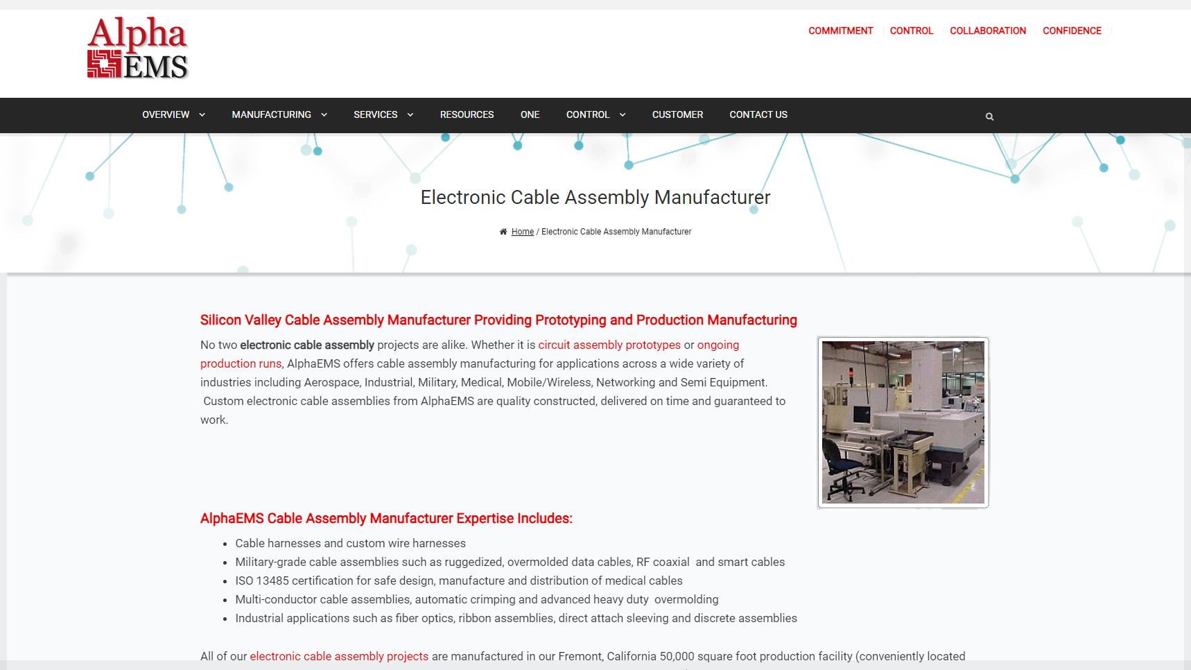 Alpha Electronics Manufacturing Services Corp. - Cable Assembly Manufacturer
