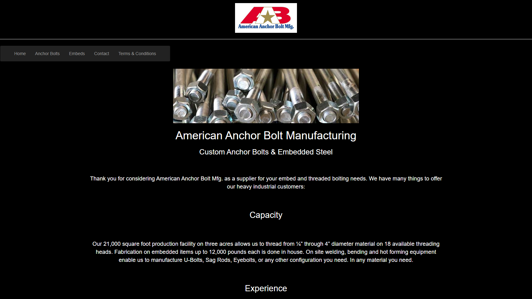 American Anchor Bolt Mfg. - Anchor Bolt Manufacturer
