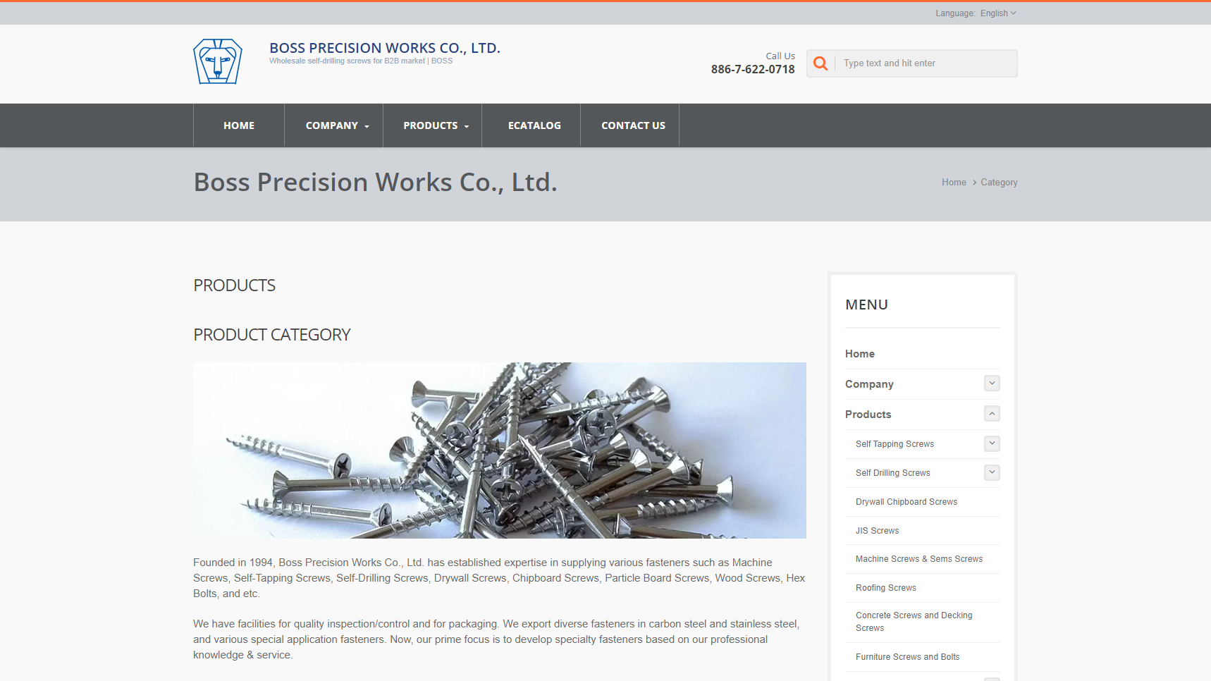Boss Precision Works Co., Ltd. - Screw Manufacturer