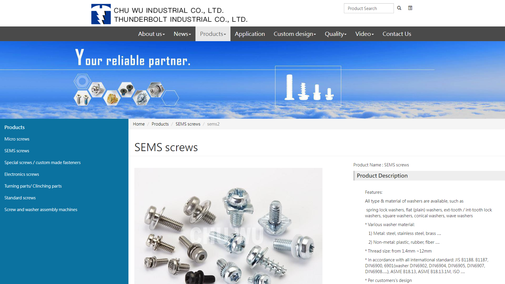 Chu Wu Industrial Co. Ltd. - Custom Screw Manufacturer
