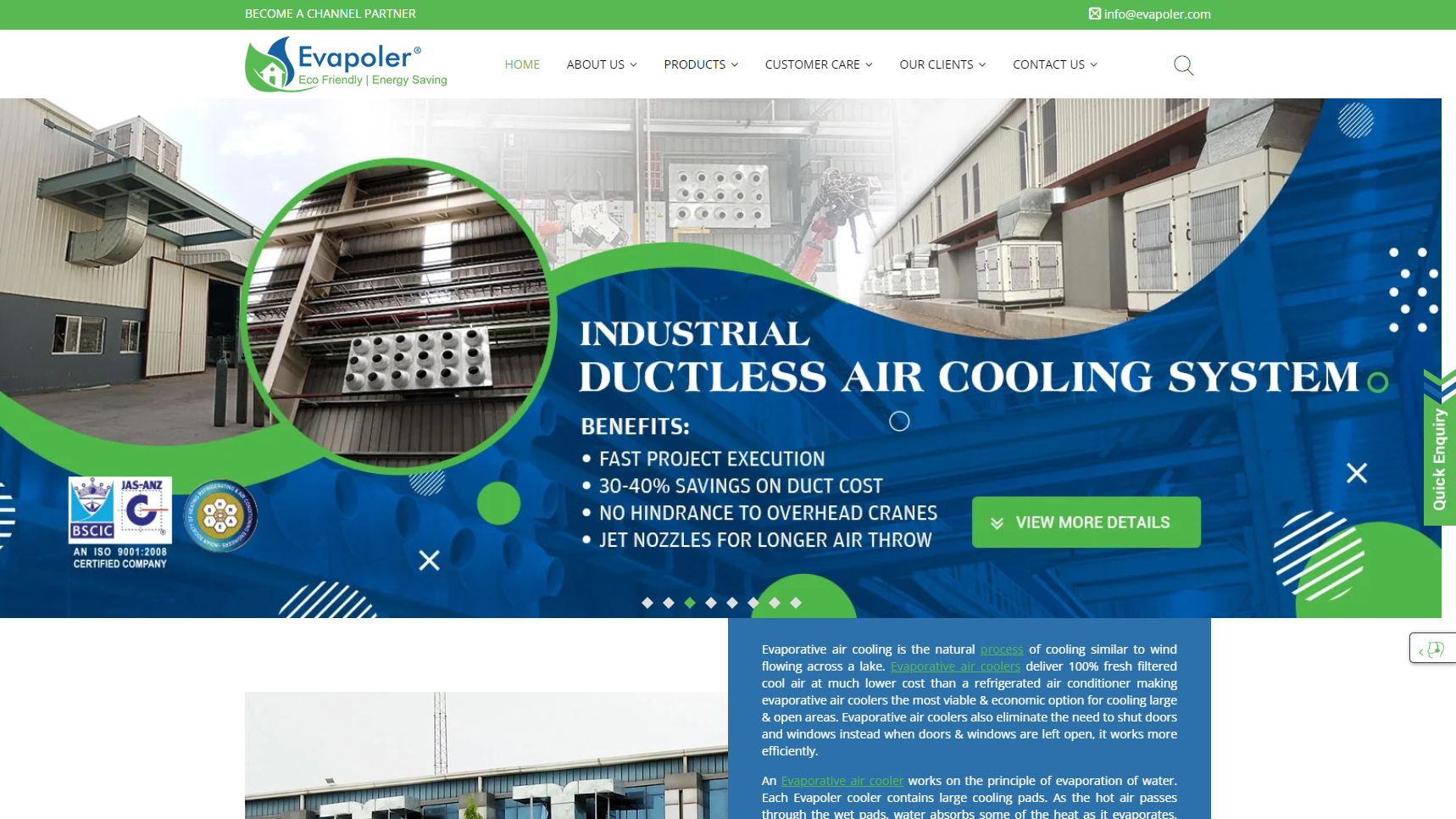 Evapoler Eco Cooling Solutions - AHU Unit Manufacturer