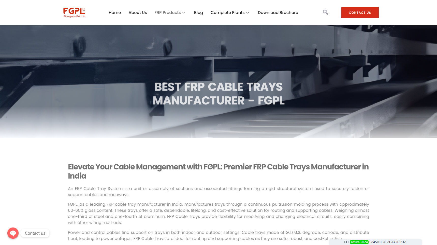 Fibrograts - Cable Tray Manufacturer