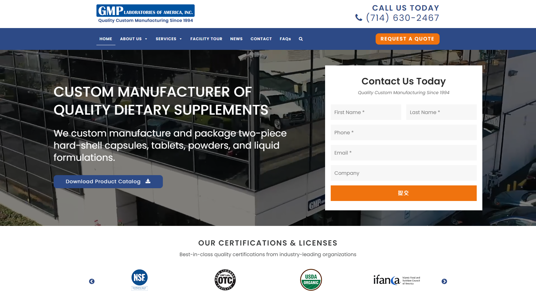 GMP Laboratories of America, Inc. - Liquid Supplement Manufacturer