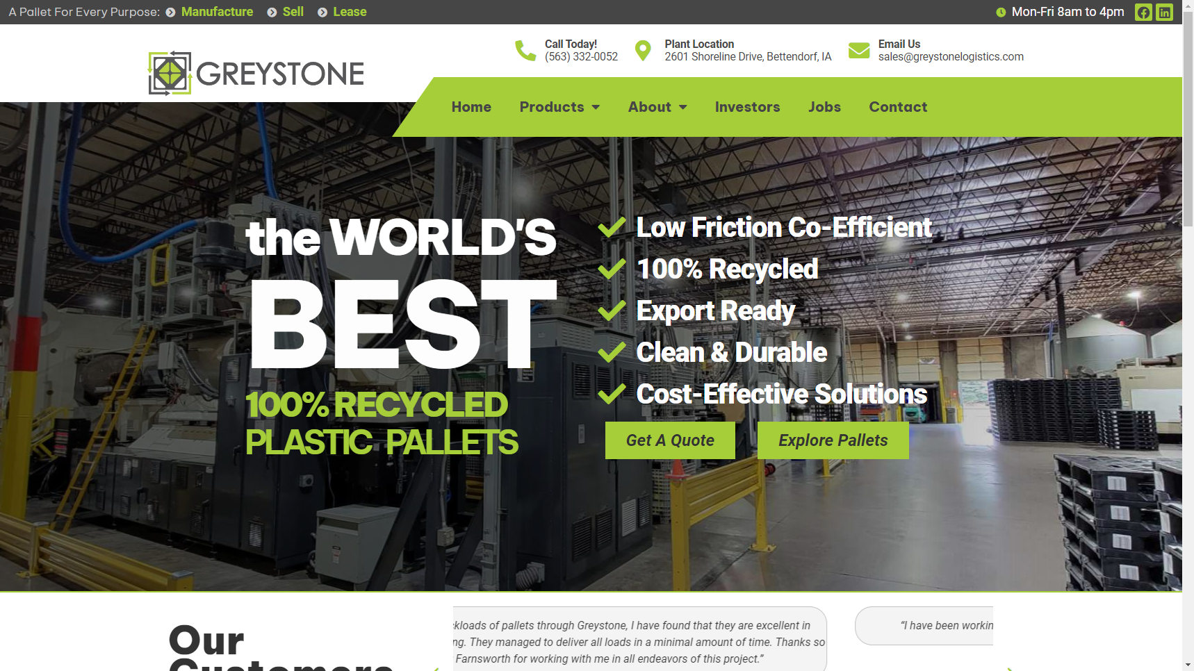 Greystone Logistics - Plastic Pallets Manufacturer