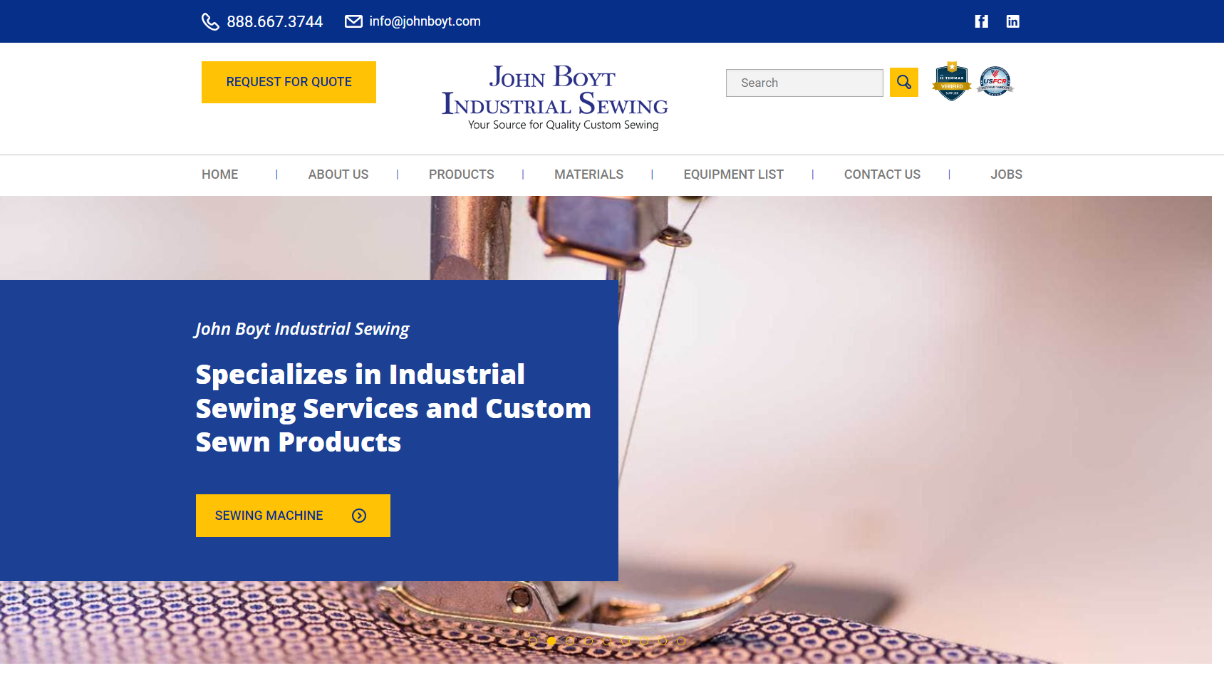 John Boyt Industrial Sewing - Cut And Sew Manufacturer