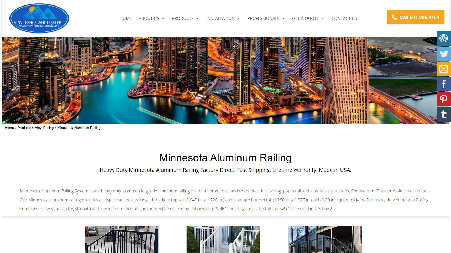 Minnesota Aluminum Railing - Aluminum Railings Manufacturer