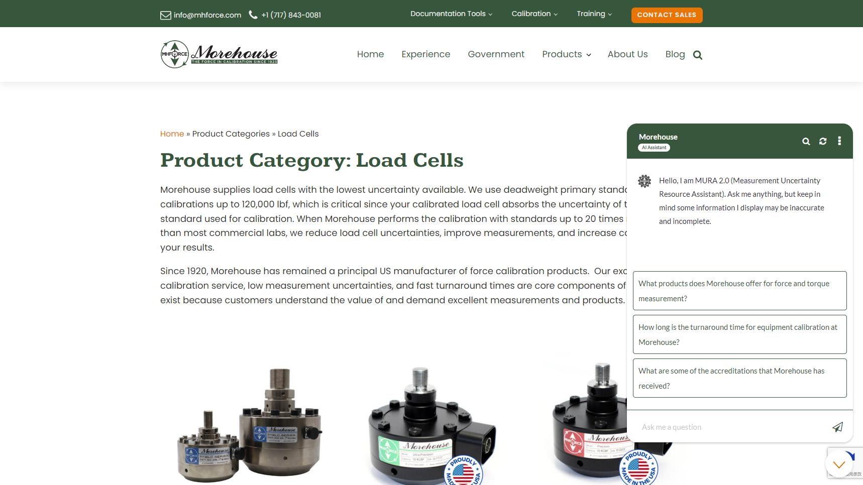 Morehouse Instrument Company - Load Cell Manufacturer