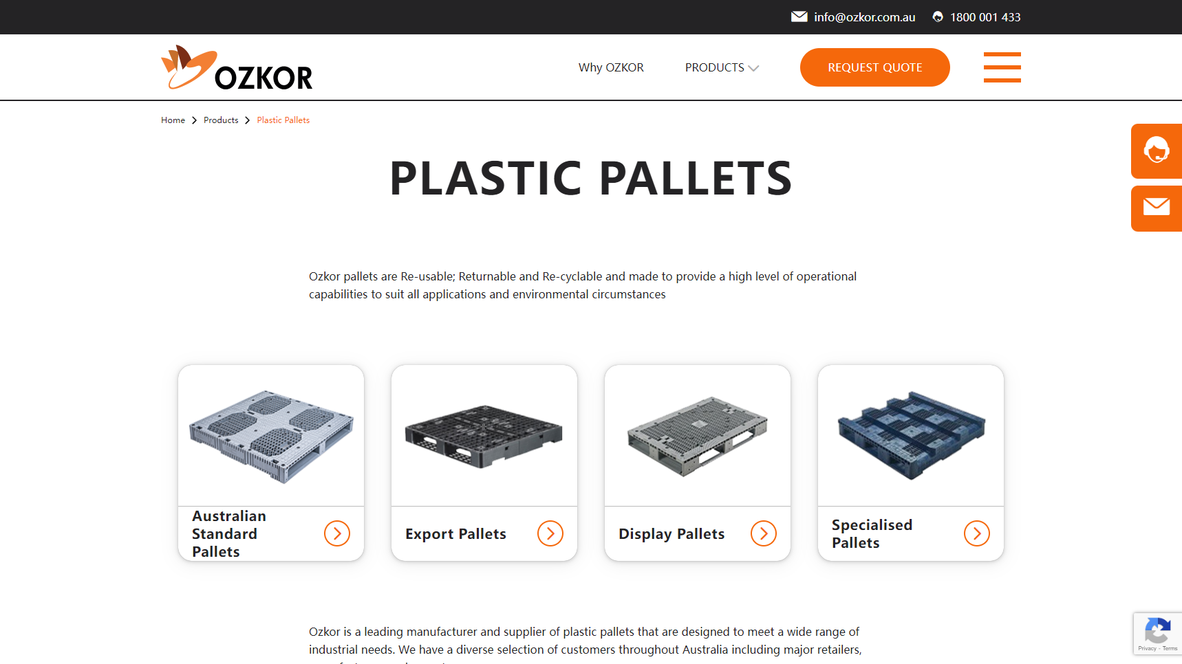 OZKOR Pty Ltd - Plastic Pallets Manufacturer