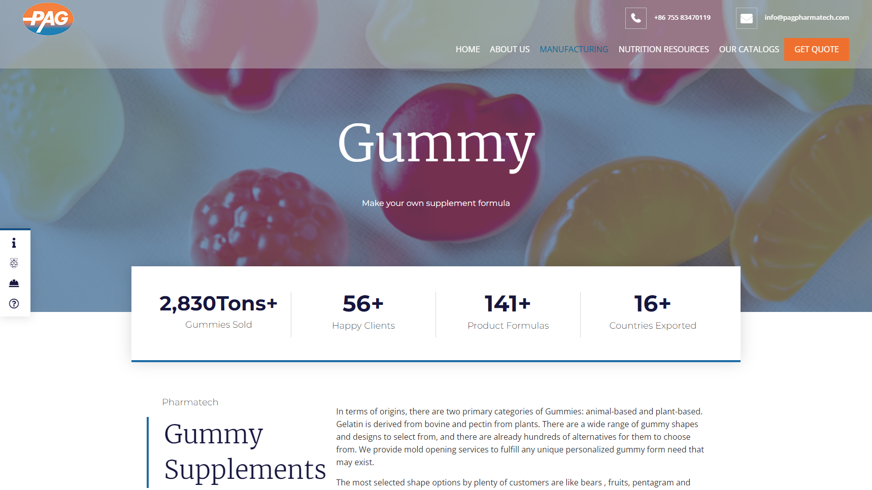 PAG Nutrition - Gummy Vitamin Manufacturer