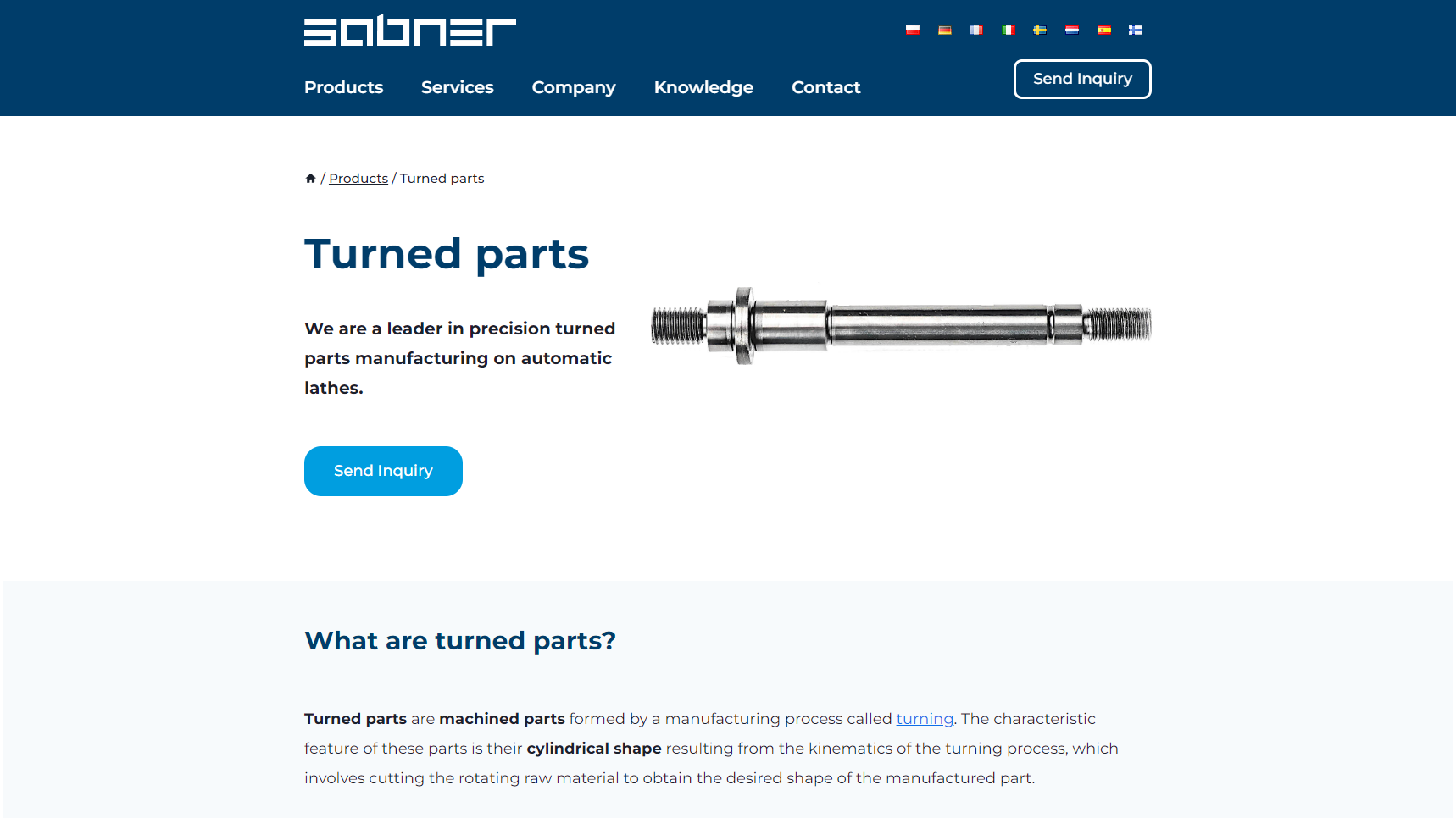 Sabner Turned Parts - Turned Parts Manufacturer
