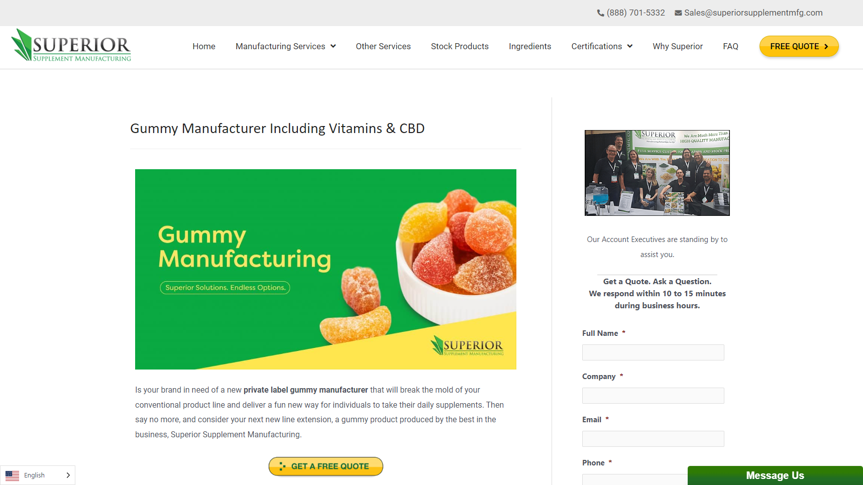 Superior Supplement Manufacturing - Gummy Vitamin Manufacturer