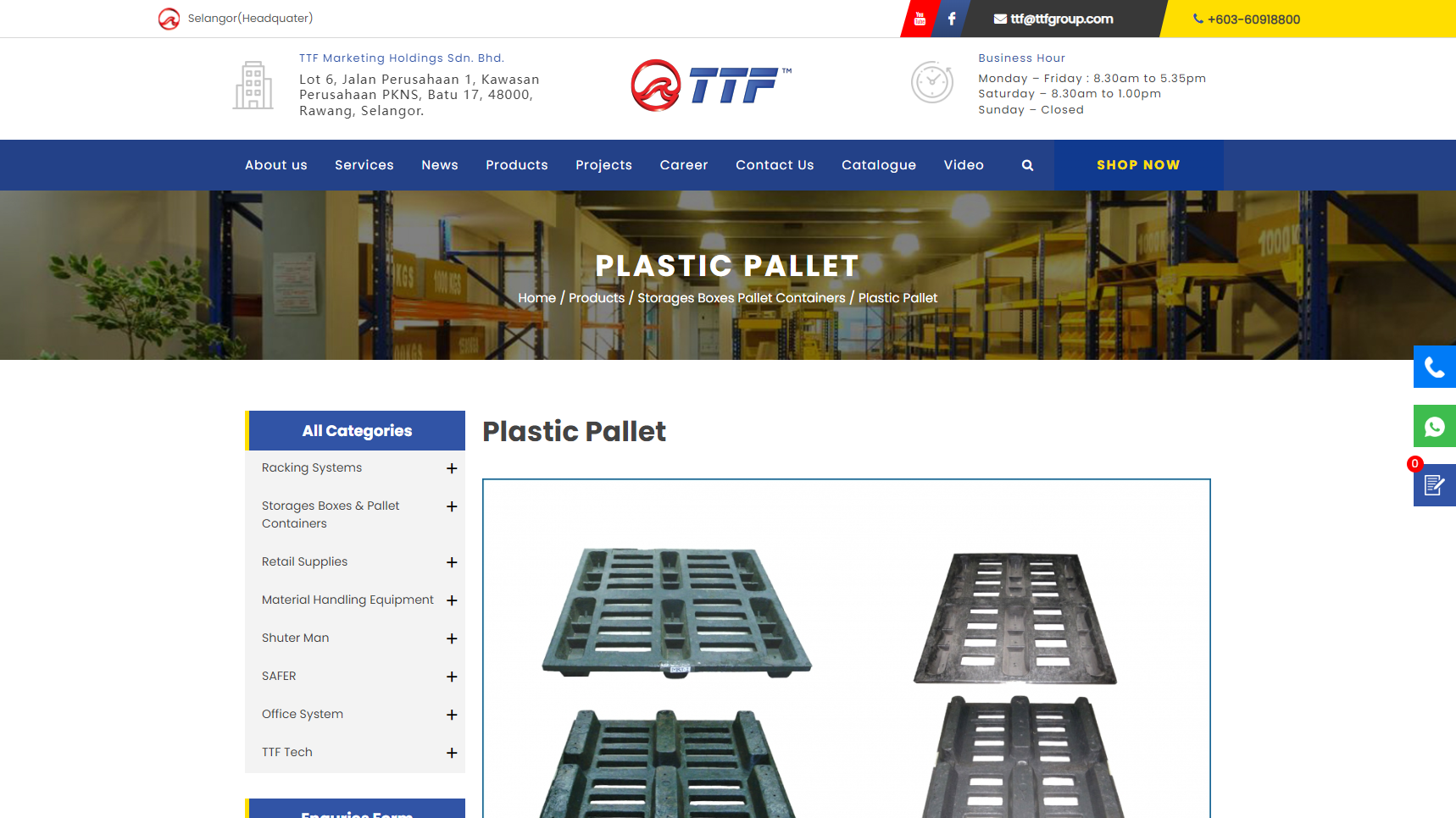TTF Marketing Holdings Sdn Bhd - Plastic Pallets Manufacturer