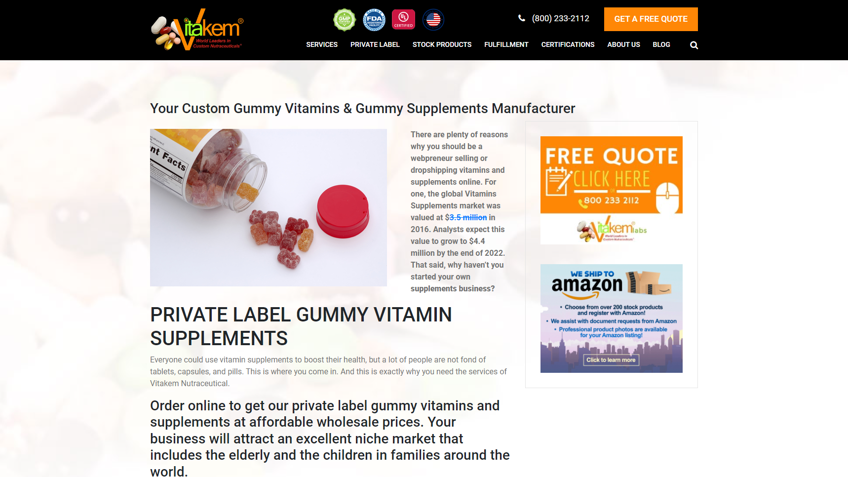 Vitakem - Gummy Vitamin Manufacturer
