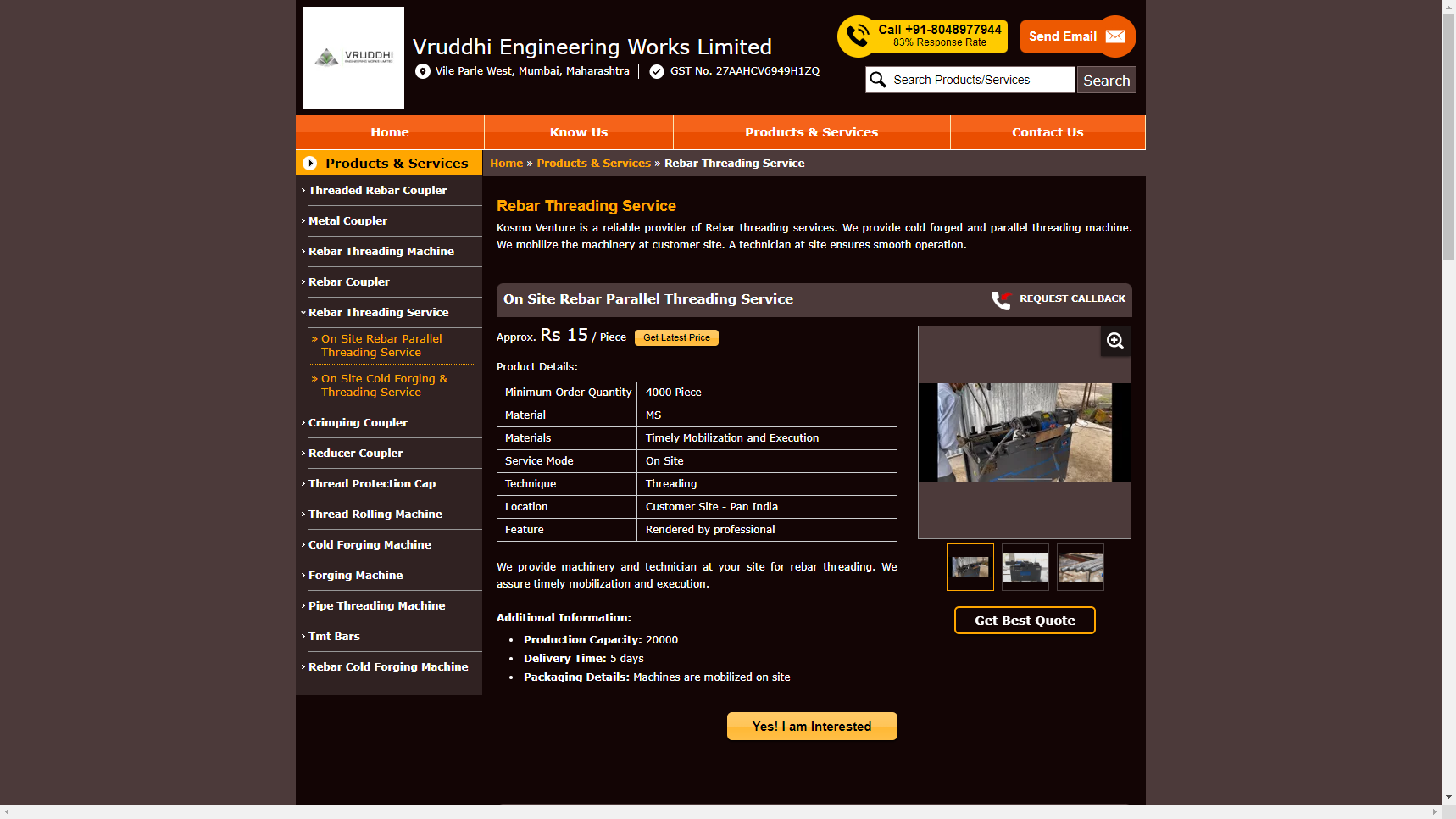 Vruddhi Engineering - Rebar Manufacturer