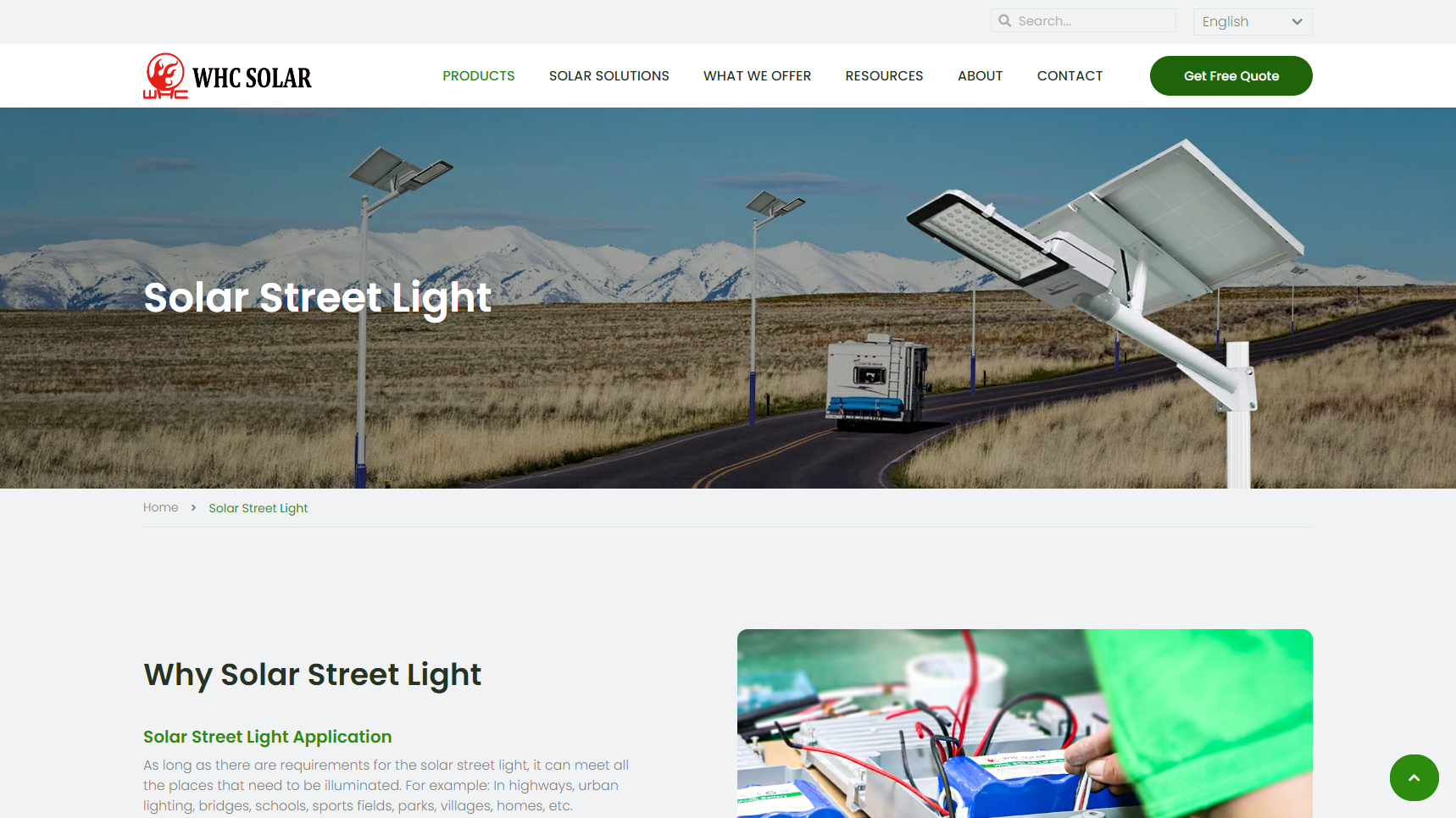 WHC SOLAR - Solar Street Light Manufacturer