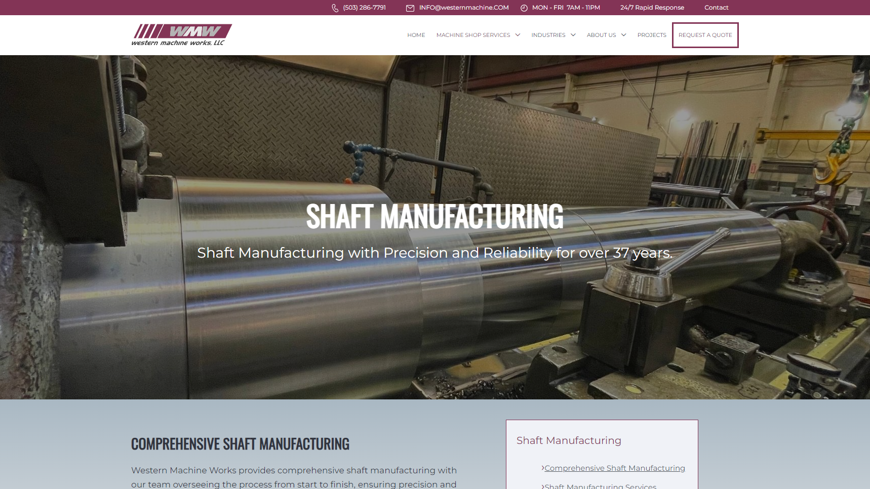 Western Machine Works - Shaft Manufacturer