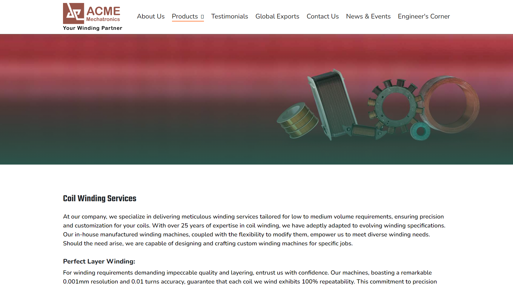 Acme Mechatronics Inc. - Coil Winding Machine Manufacturer