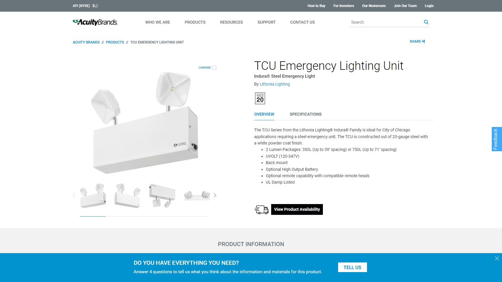 Acuity Brands - Emergency Light Manufacturer