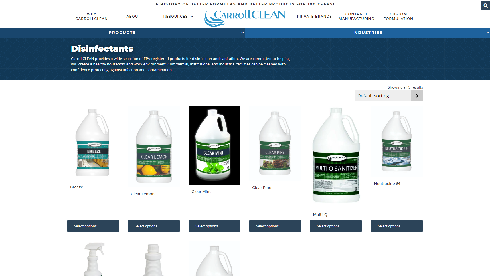 CarrollCLEAN - Disinfectant Manufacturer
