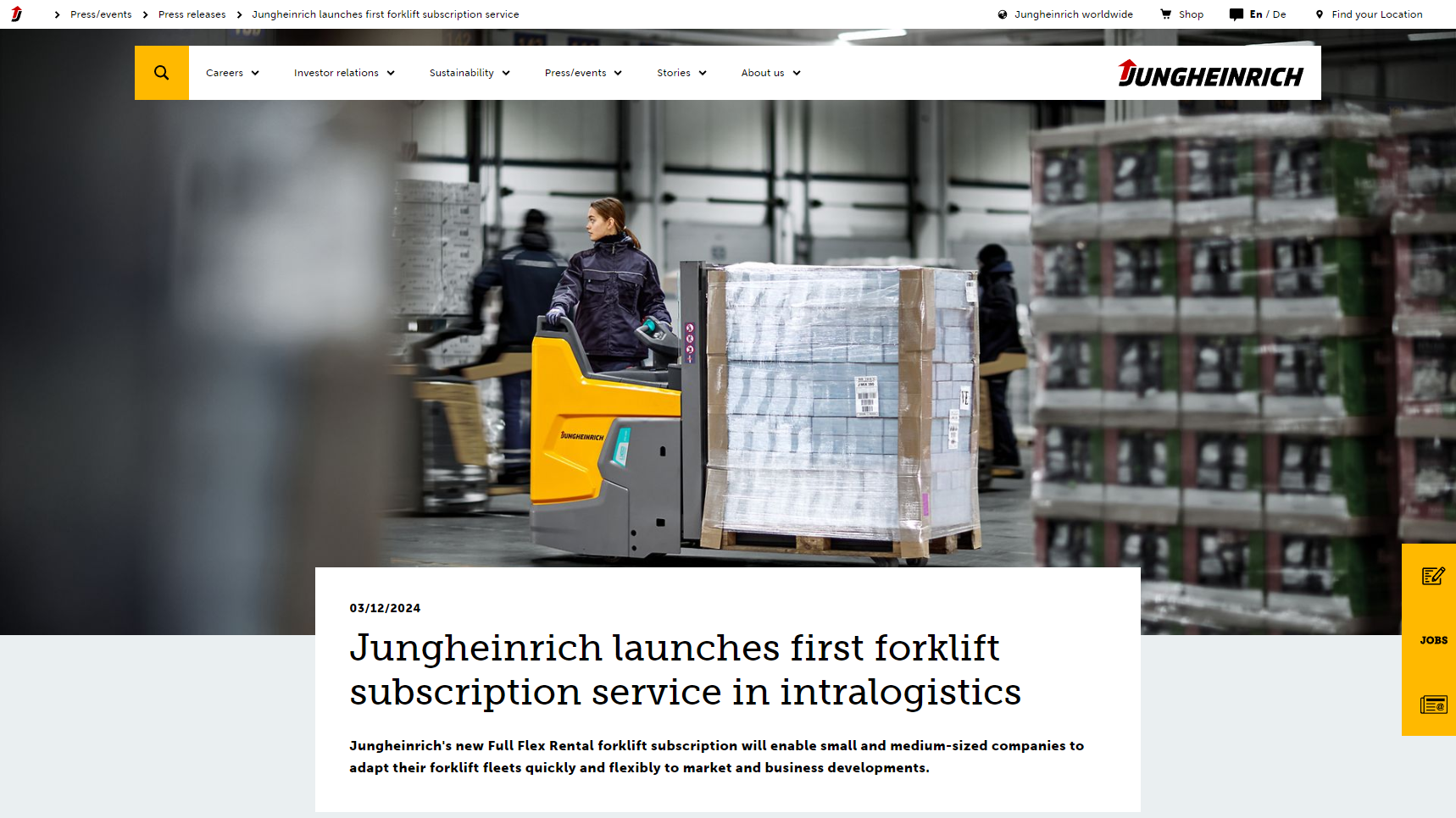 Jungheinrich AG - Forklift Manufacturer