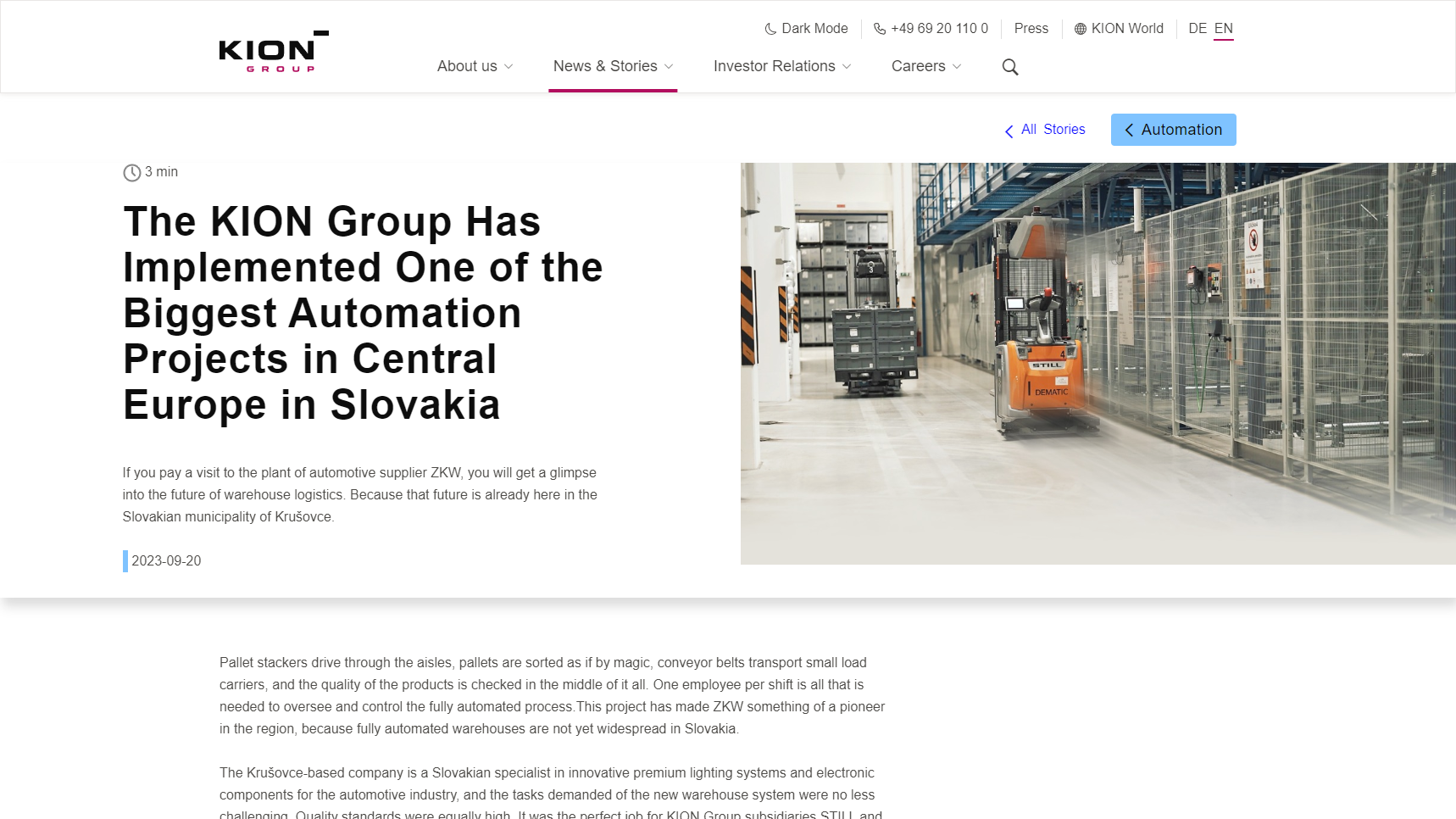 KION Group - Forklift Manufacturer