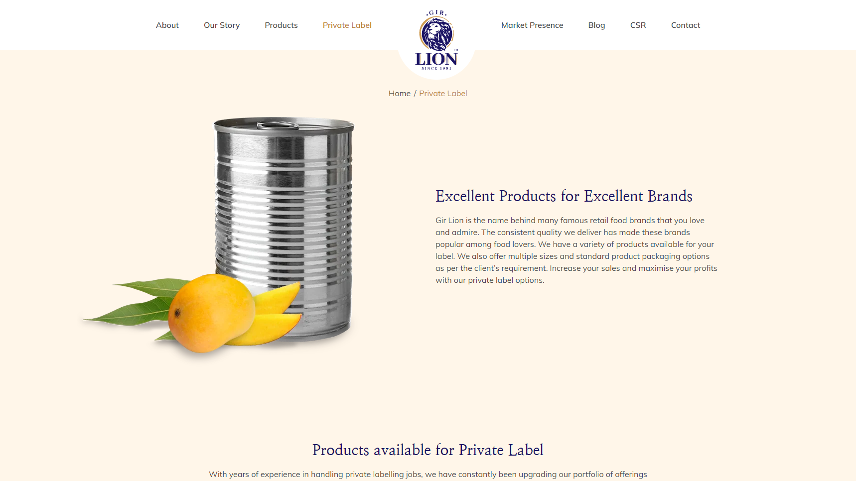 Lion Foods India - Canned Food Manufacturer