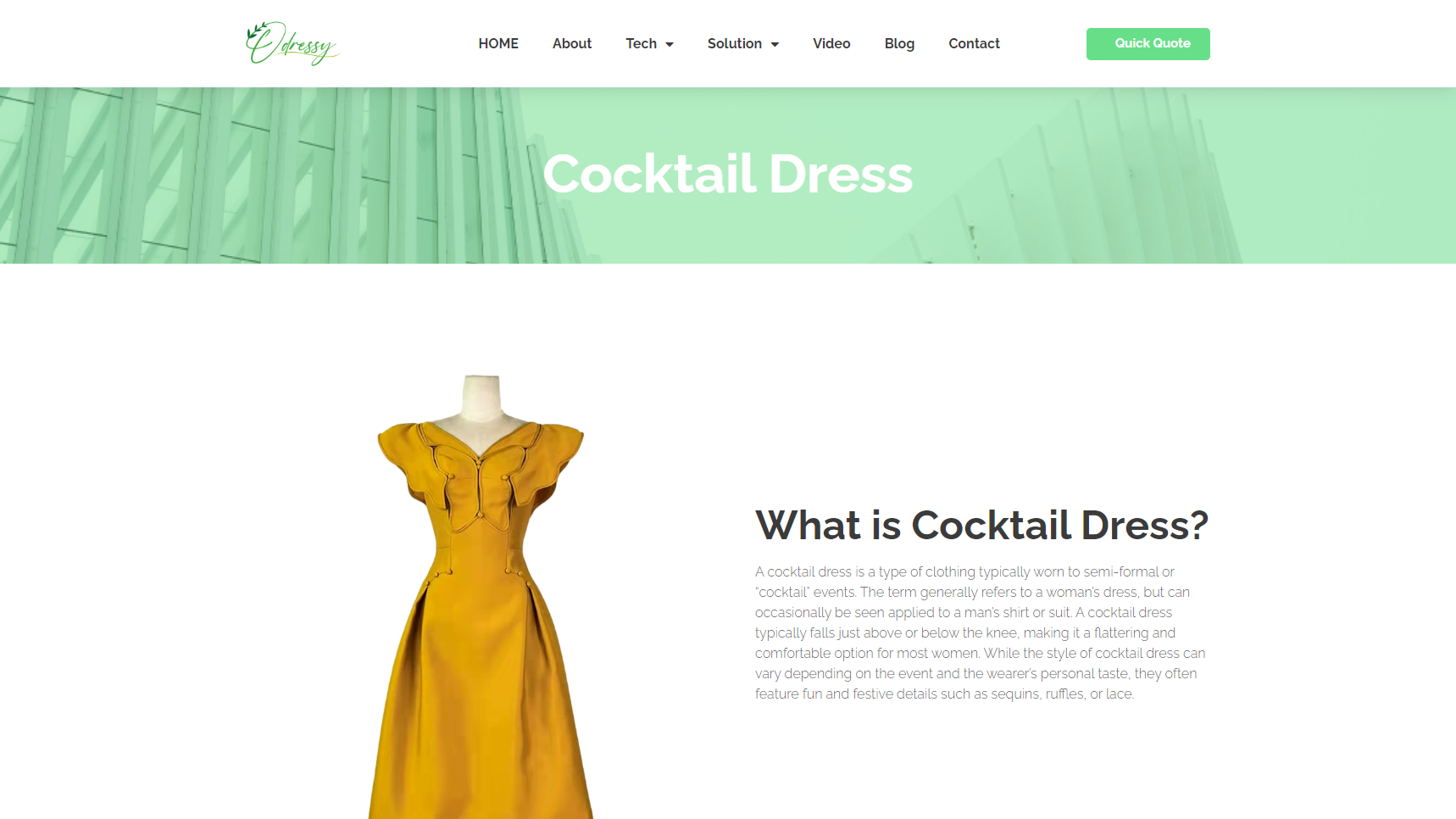ODressy - Cocktail Dress Manufacturer