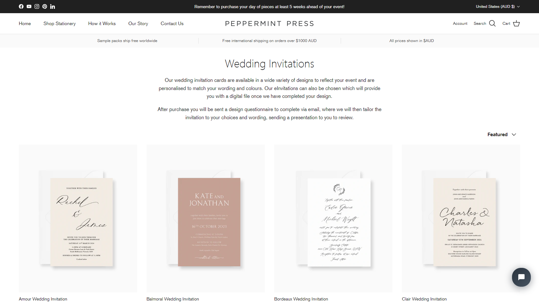 Peppermint Press - Embossed Stationery Manufacturer