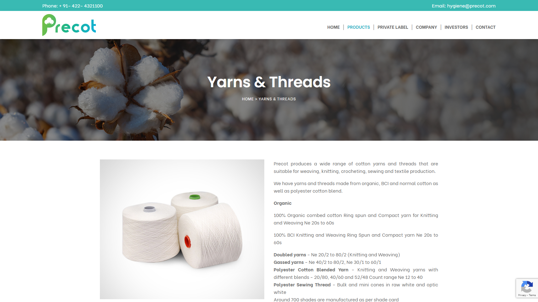 Precot Meridian Ltd - Cotton Yarn Manufacturer