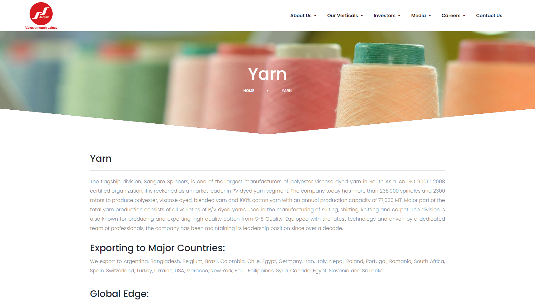 Sangam Group - Cotton Yarn Manufacturer