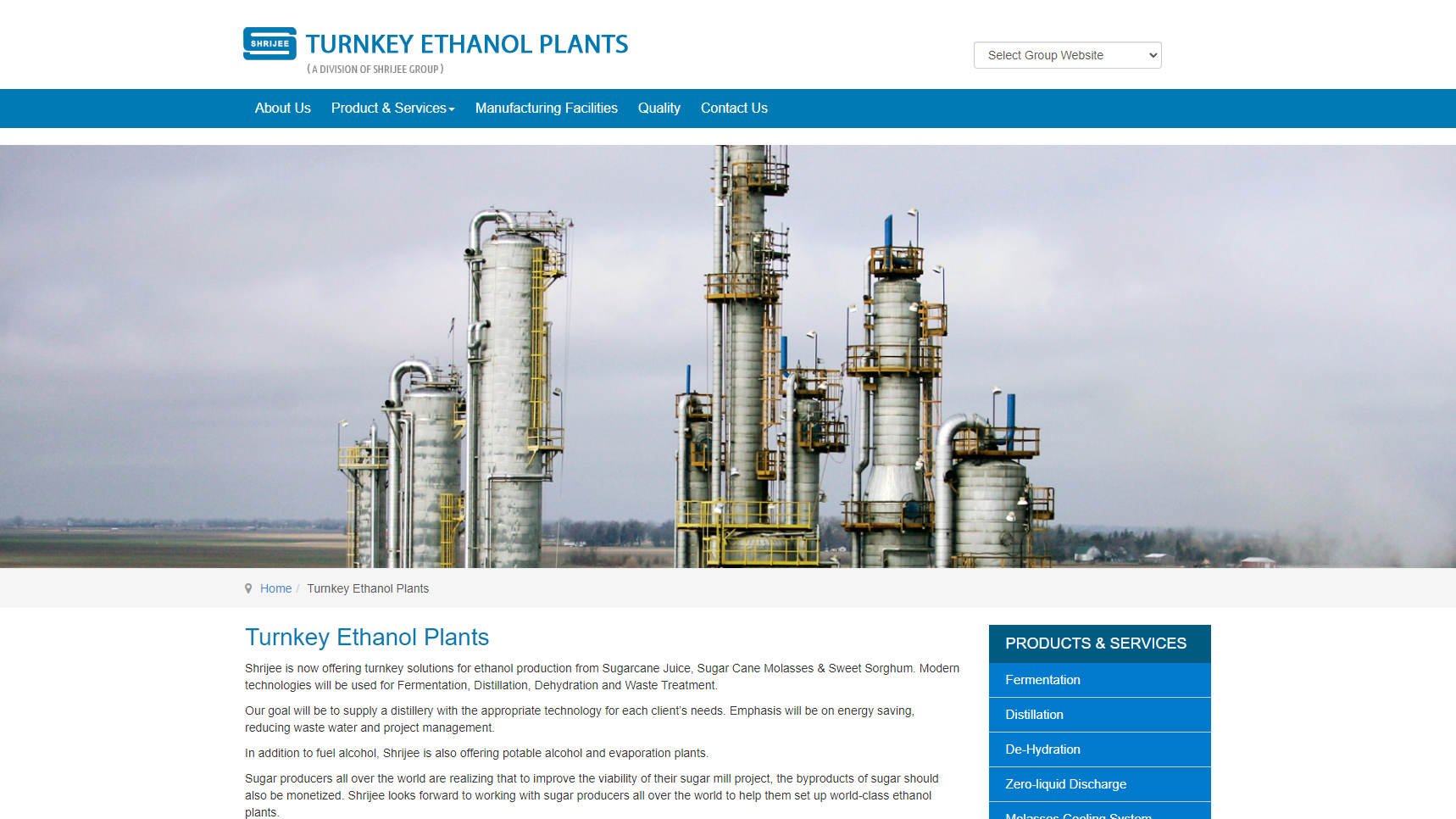 Shrijee - Ethanol Production Plant Manufacturer