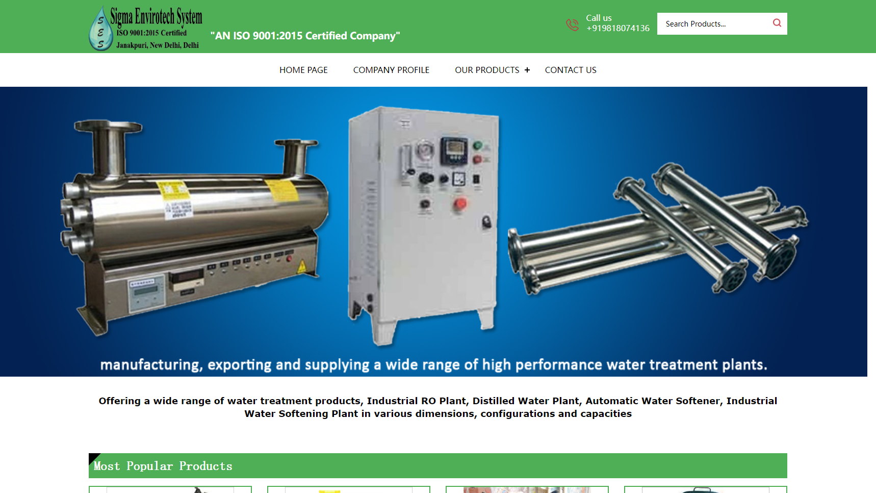 Sigma Envirotech System - Industrial RO Plant Manufacturer