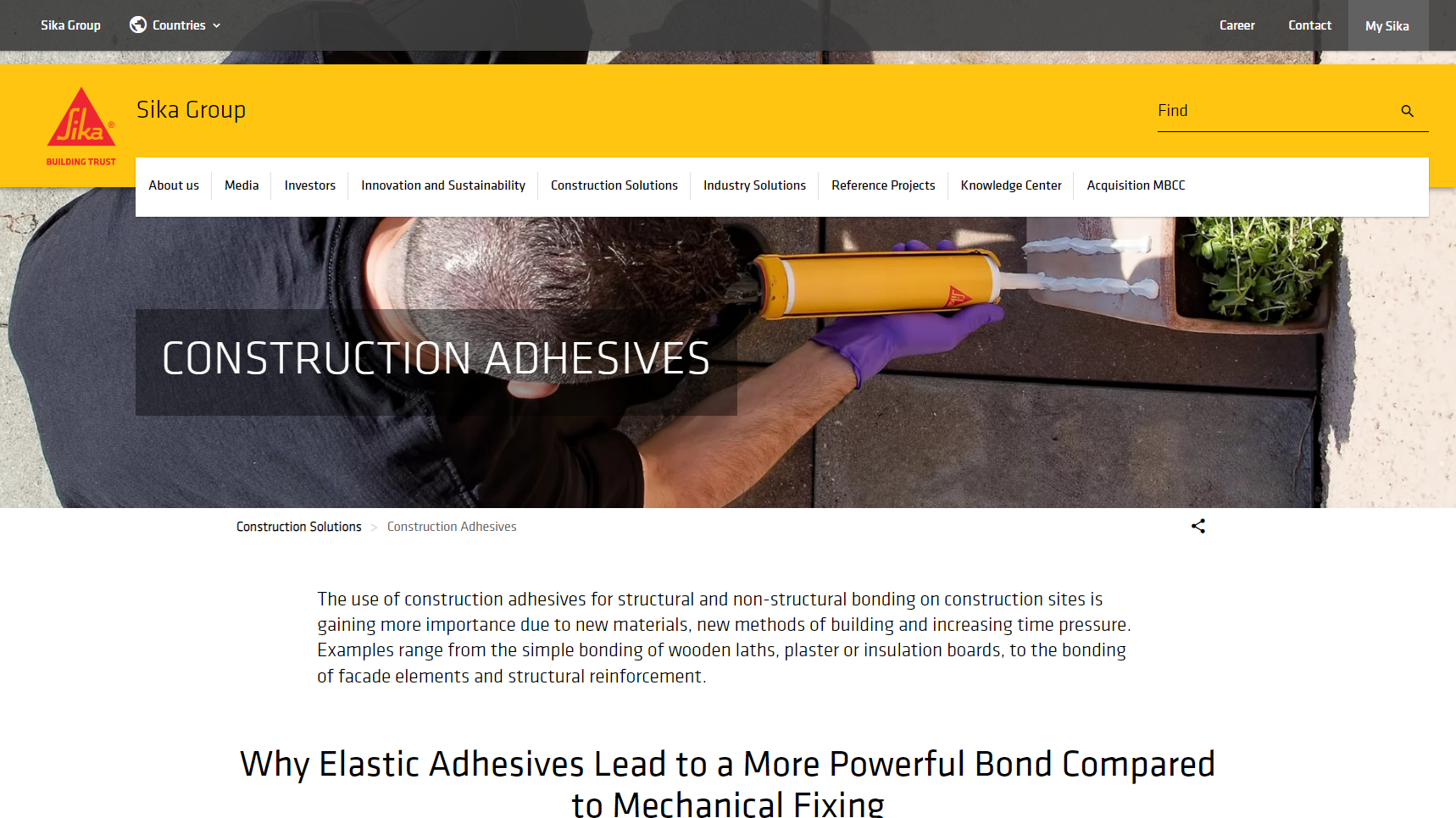 Sika - Construction Adhesive Manufacturer