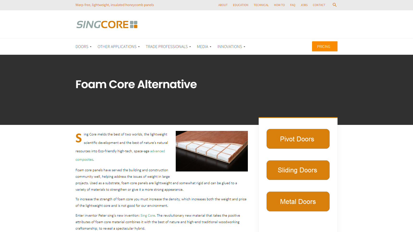 Sing Core - Foam Board Manufacturer
