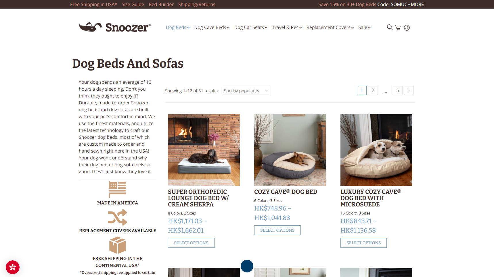 Snoozer Pet Products - Dog Bed Manufacturer