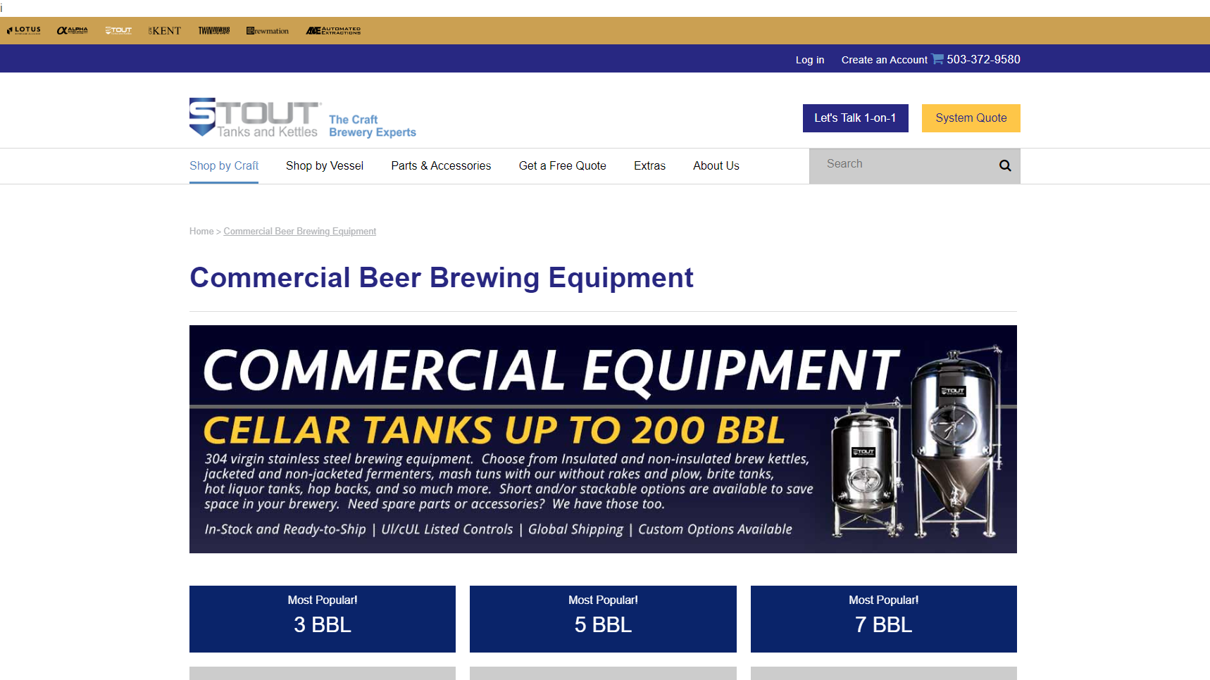 Stout Tanks and Kettles - Beer Brewing Equipment Manufacturer