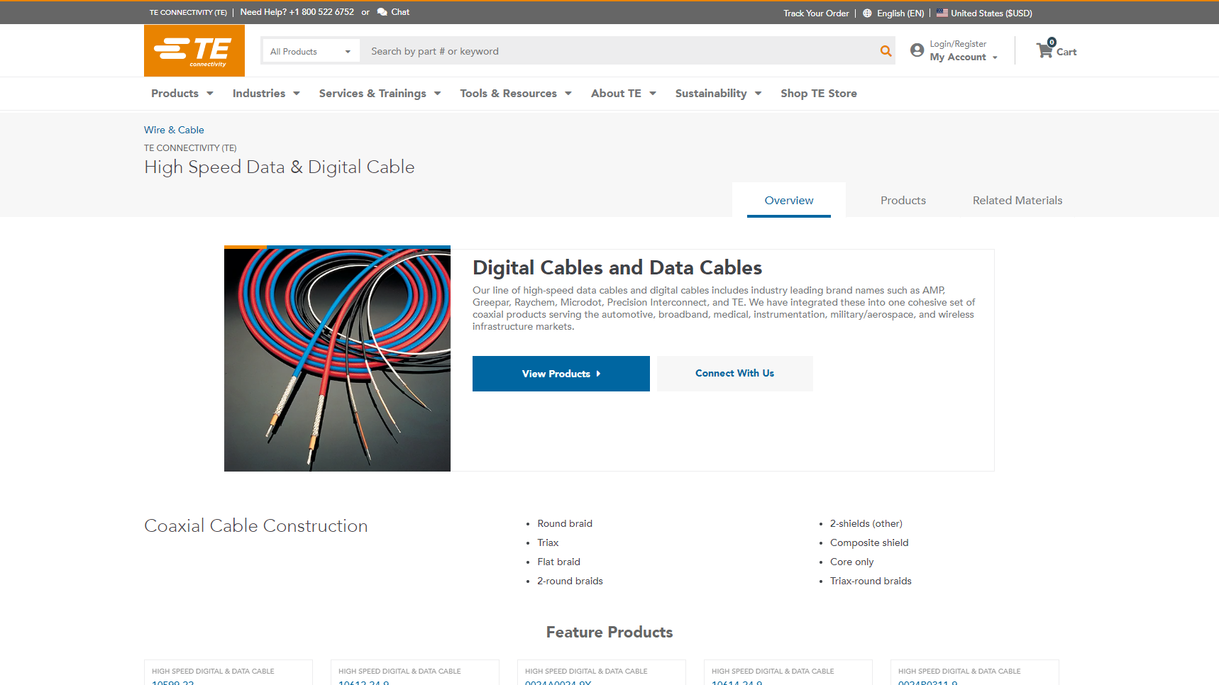 TE Connectivity - Data Cable Manufacturer