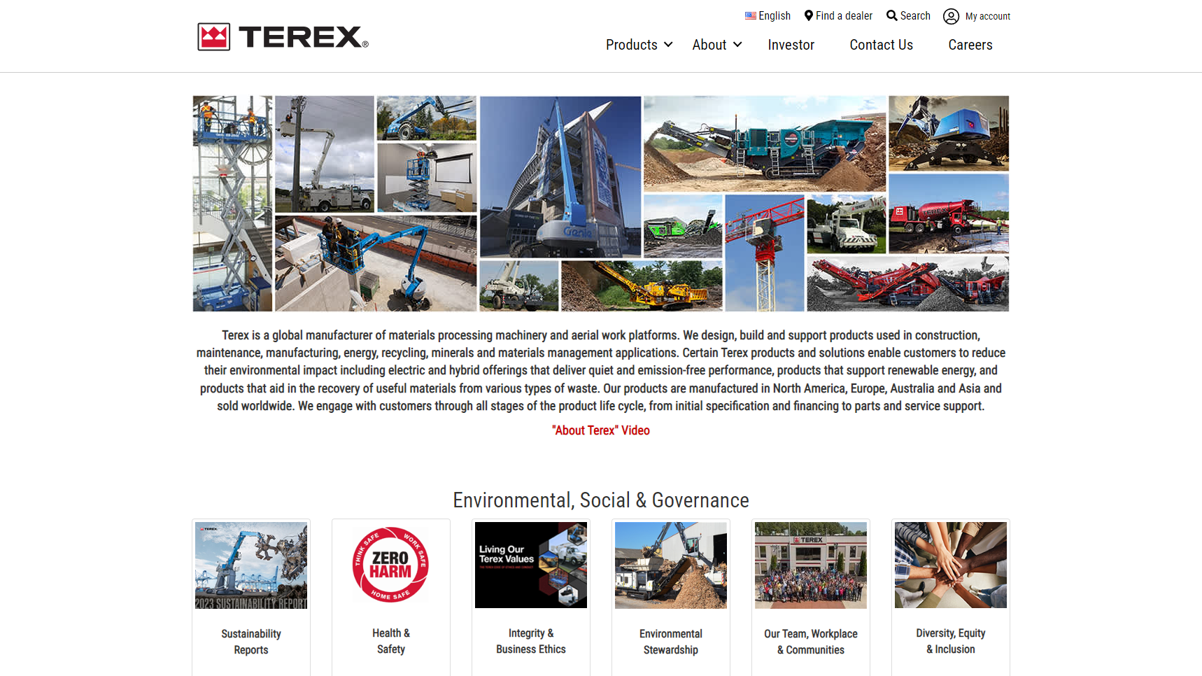 Terex Corporation - Machinery Manufacturer