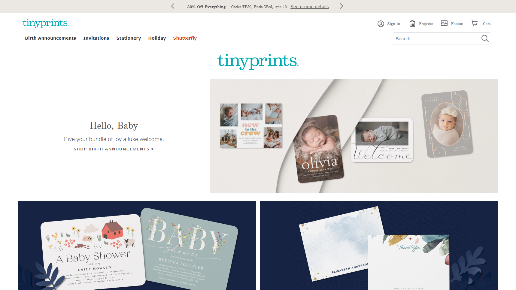 Tiny Prints - Embossed Stationery Manufacturer